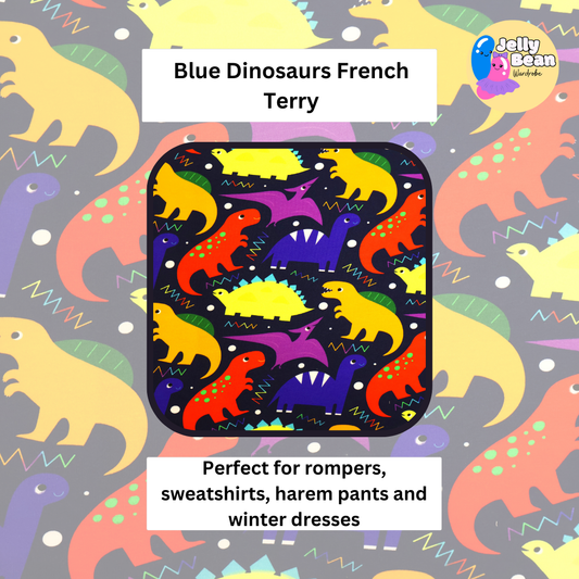 Dinosaurs - French Terry perfect for kids clothing – Rompers, Sweatshirts, Harem pants, Dresses