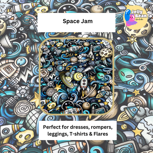 Space Jam - Jersey perfect for kids clothing - children's dresses, rompers, leggings, T-shirts, Flares