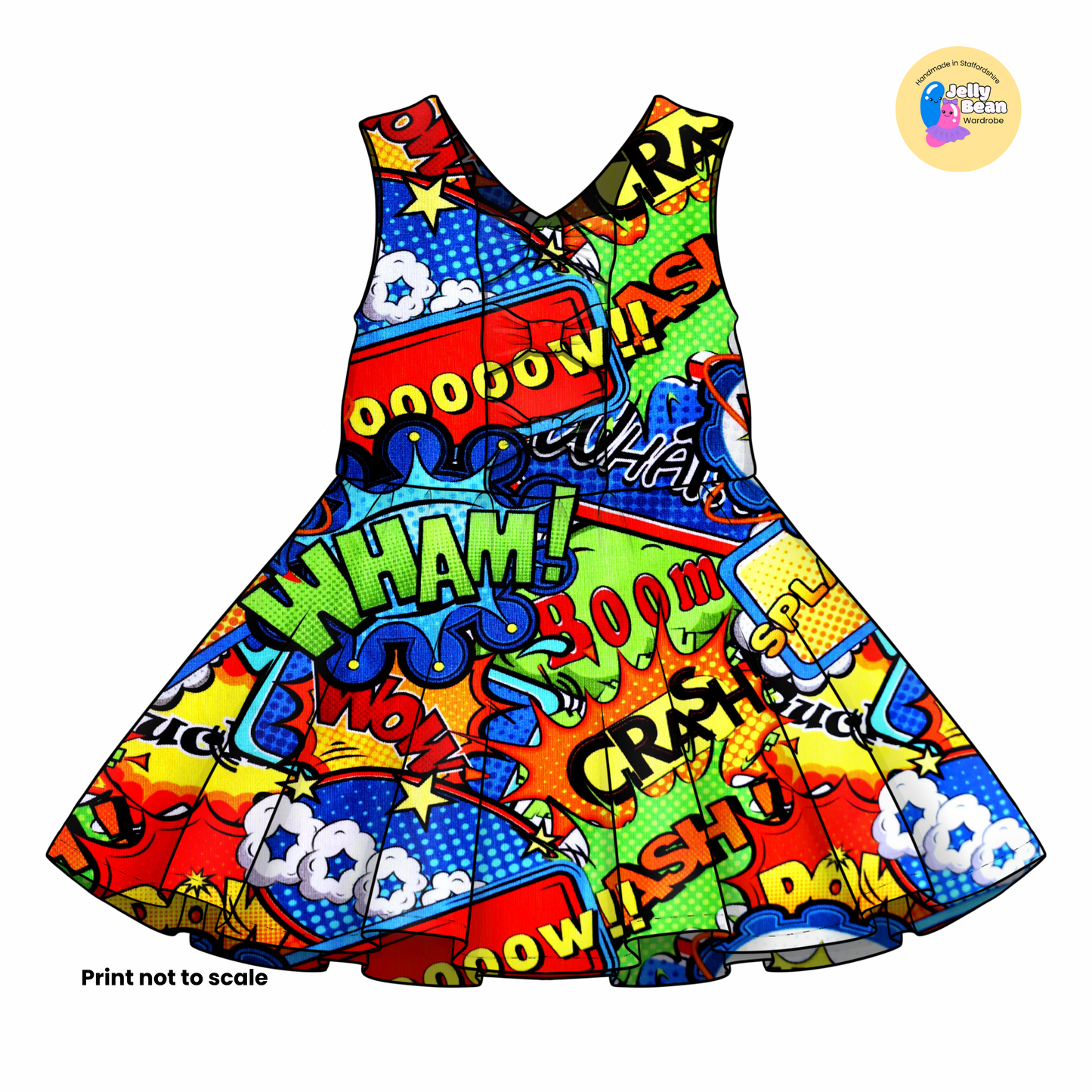 Comic - Jersey perfect for kids clothing - children's dresses, rompers, leggings, T-shirts, Flares