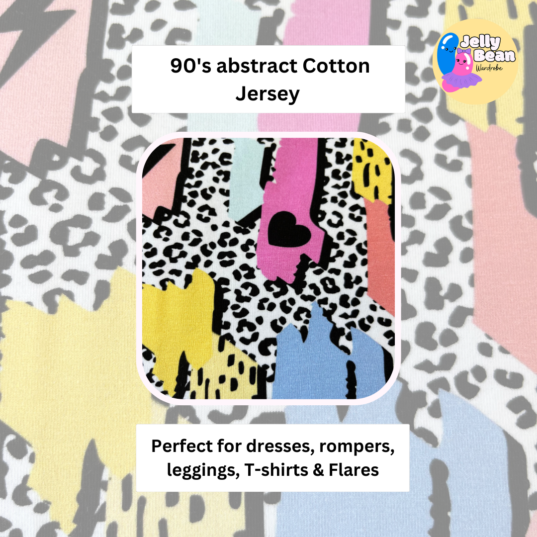 90's Retro - Jersey perfect for kids clothing - dresses, rompers, leggings, T-shirts