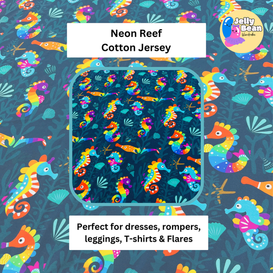 Neon Reef  - Jersey perfect for kids clothing - children's dresses, rompers, leggings, T-shirts, Flares