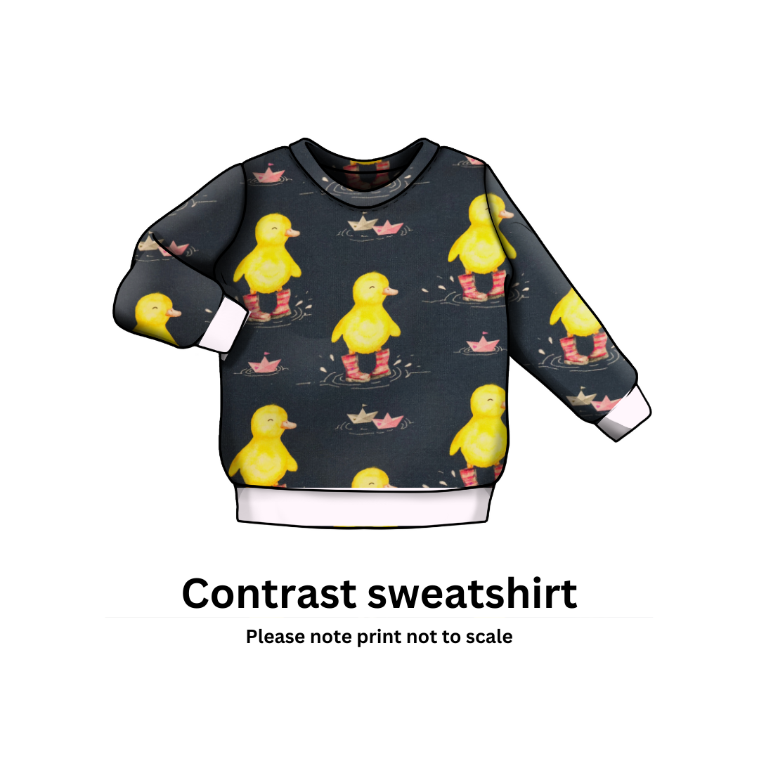 Pink ducks in wellies - French Terry perfect for unique custom kids clothing - rompers, sweatshirts, harem pants, dresses