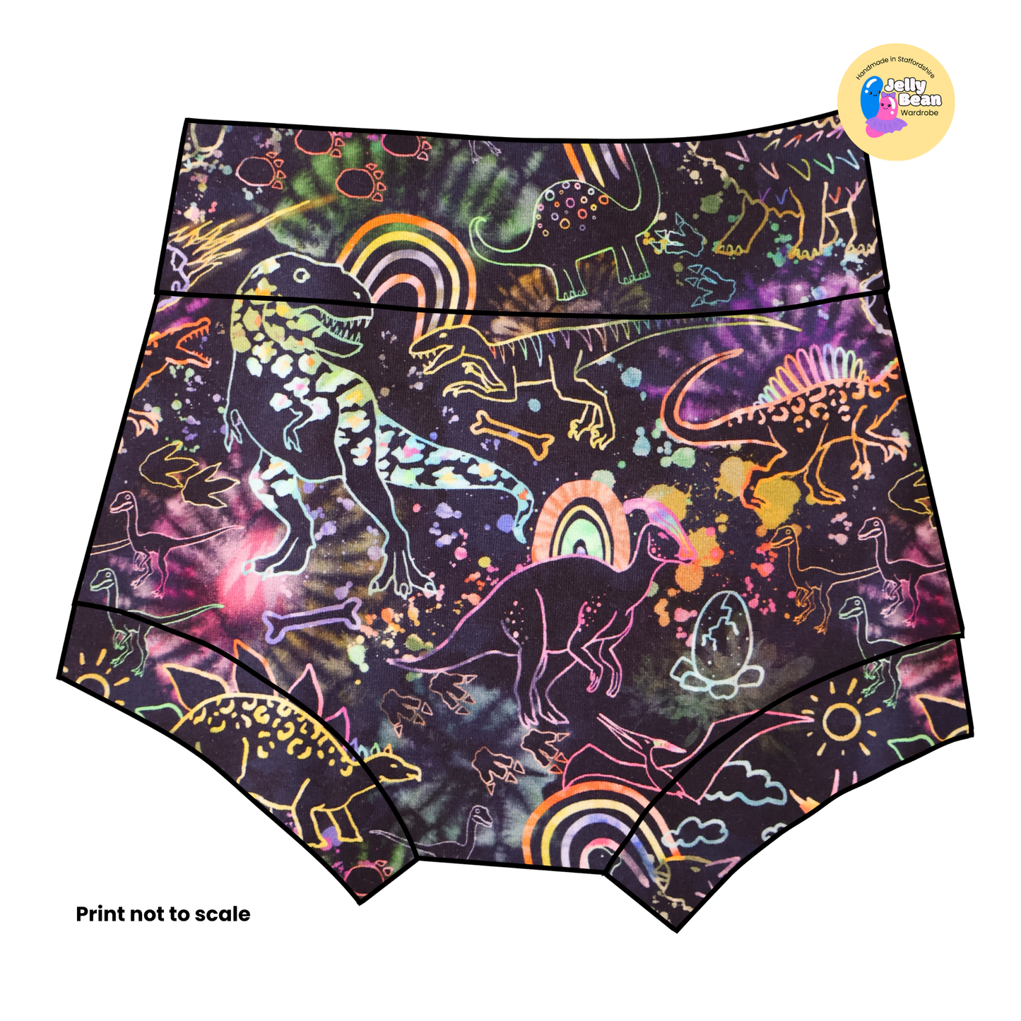 Rainbow dinosaur  - Jersey perfect for kids clothing - children's dresses, rompers, leggings, T-shirts, Flares