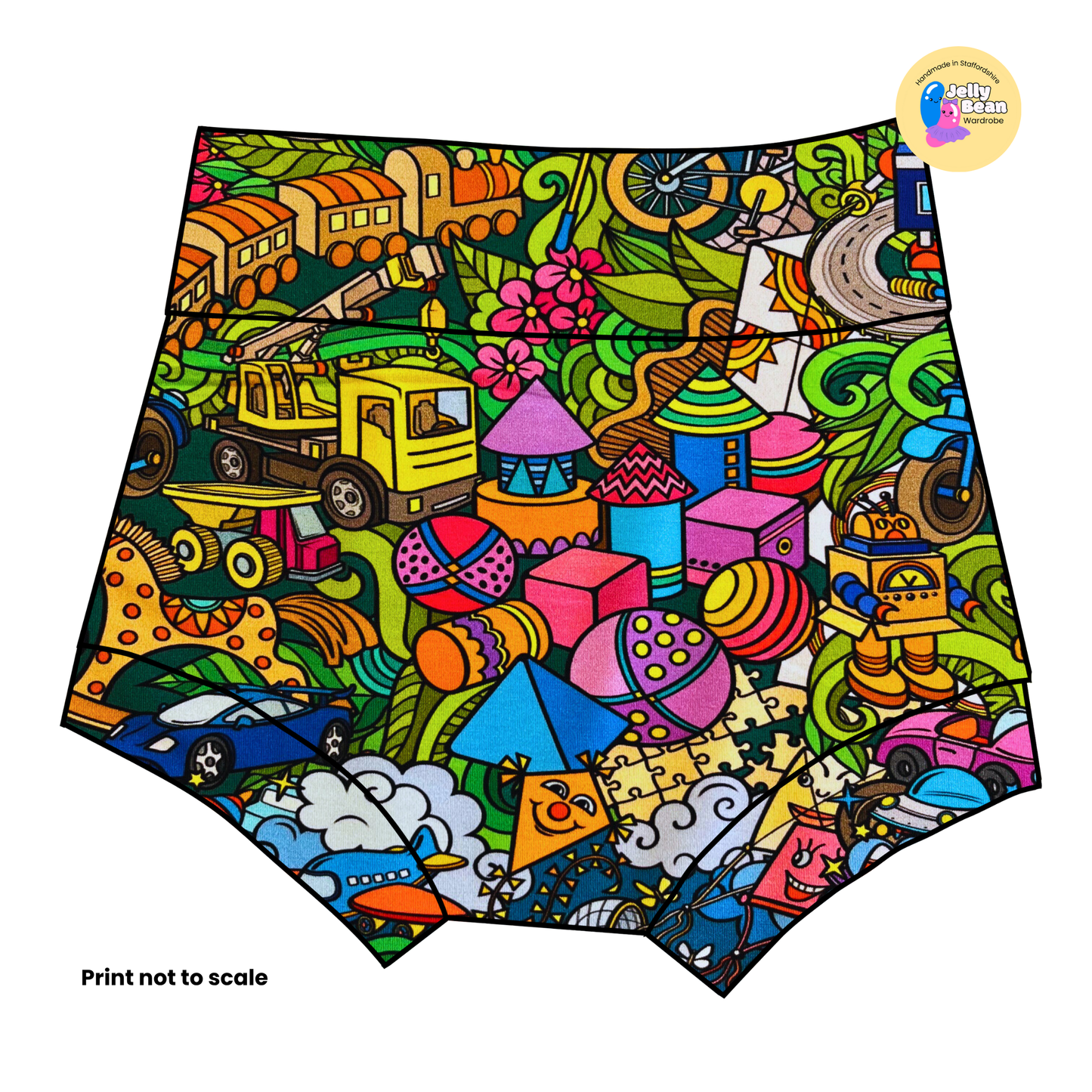 Toy Town - Jersey perfect for kids clothing - dresses, rompers, leggings, T-shirts, Flares