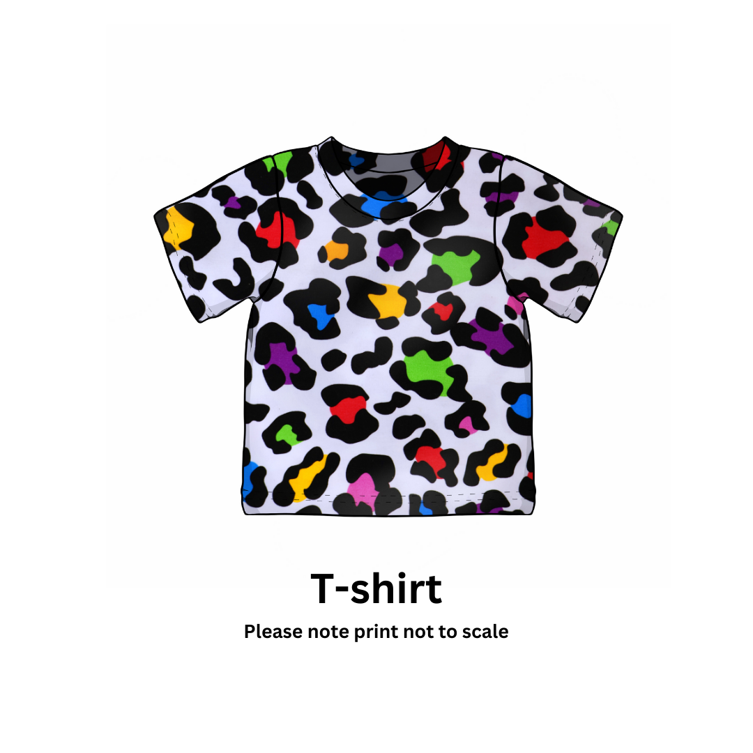 Leopard print - Jersey perfect for kids clothing - dresses, rompers, leggings, T-shirts, Flares