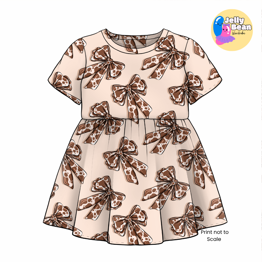 Cow Print Bows | Handmade Children's Clothing | Jelly Bean Wardrobe