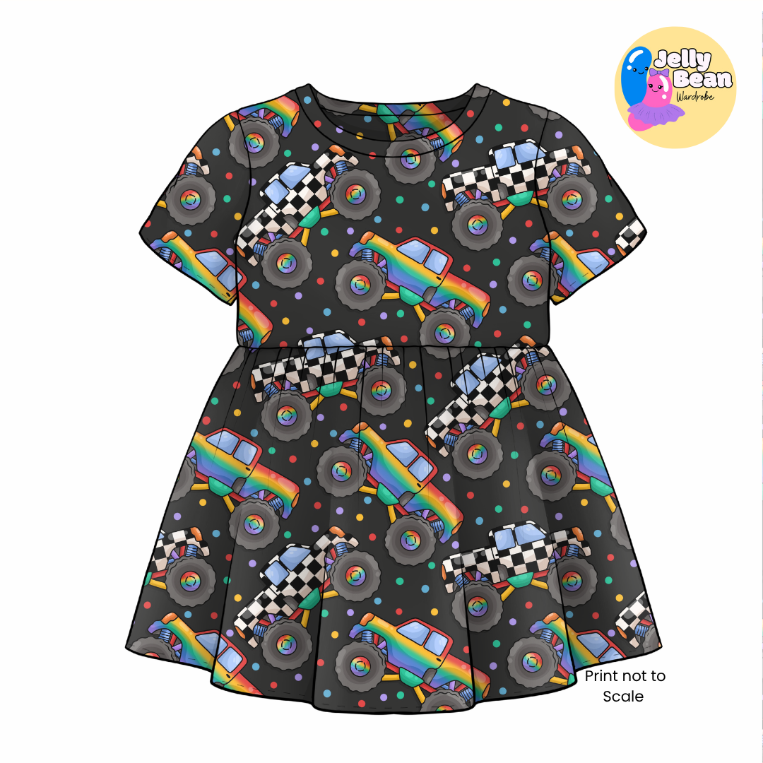 Monster Trucks | Handmade Children's Clothing | Jelly Bean Wardrobe