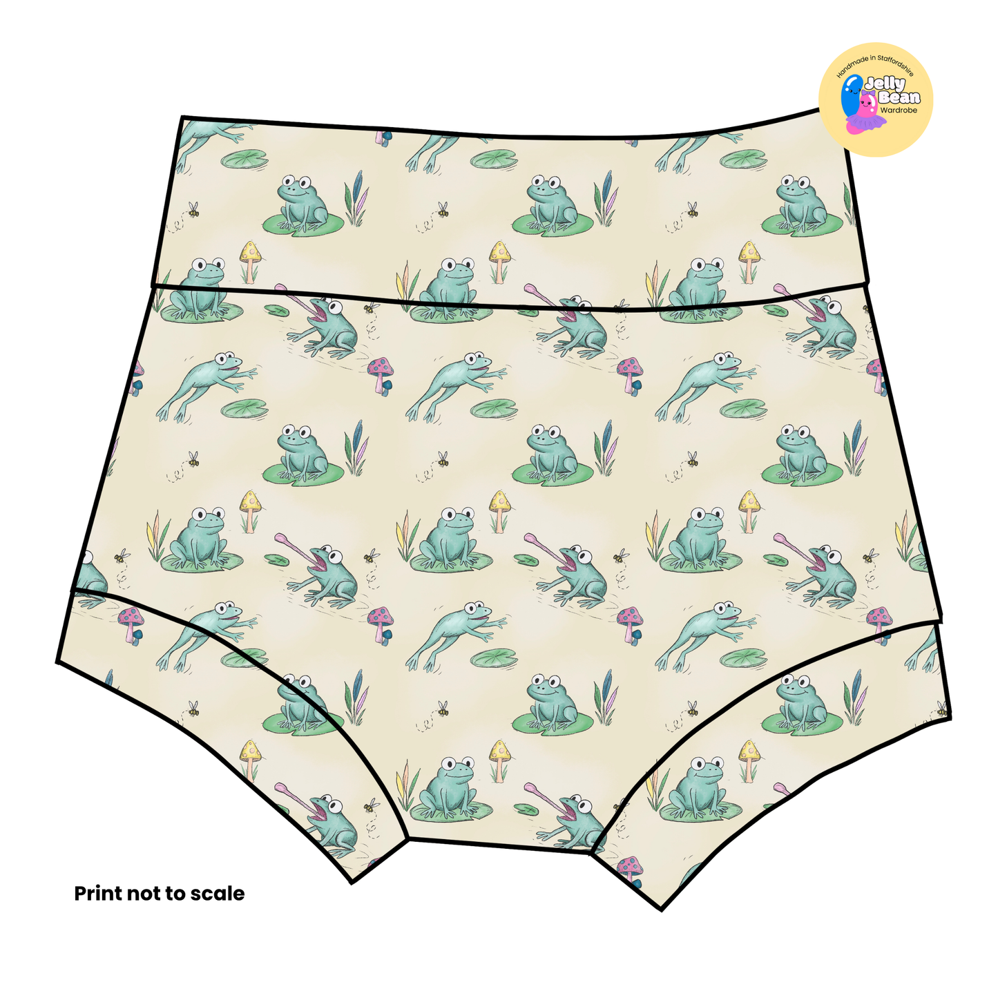 Pond Life Frog Print Fabric – Handmade Baby & Children’s Clothing (Dresses, Rompers, T-Shirts UK)