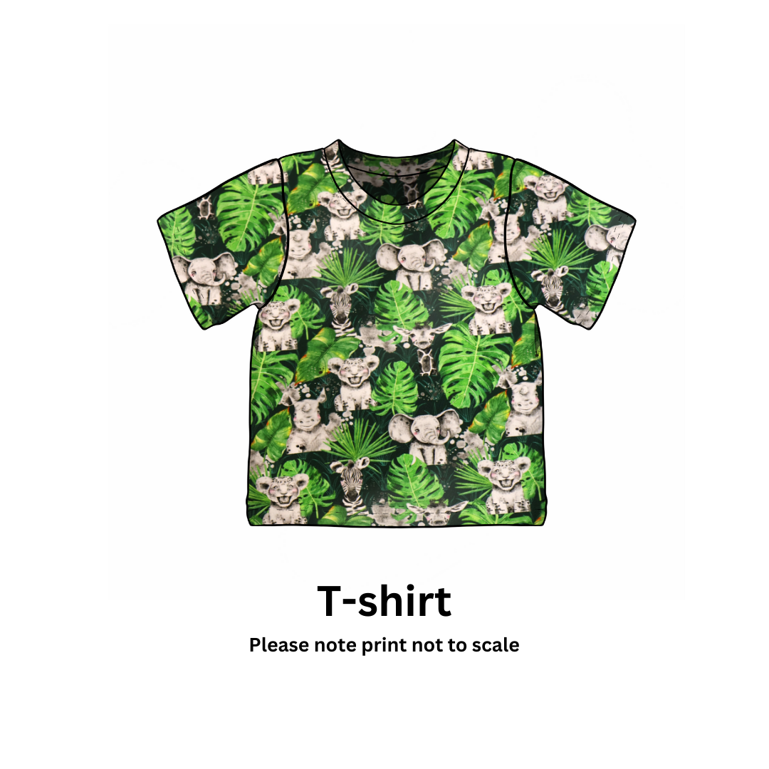 Wild animals  - Jersey perfect for kids clothing - dresses, rompers, leggings, T-shirts, Flares
