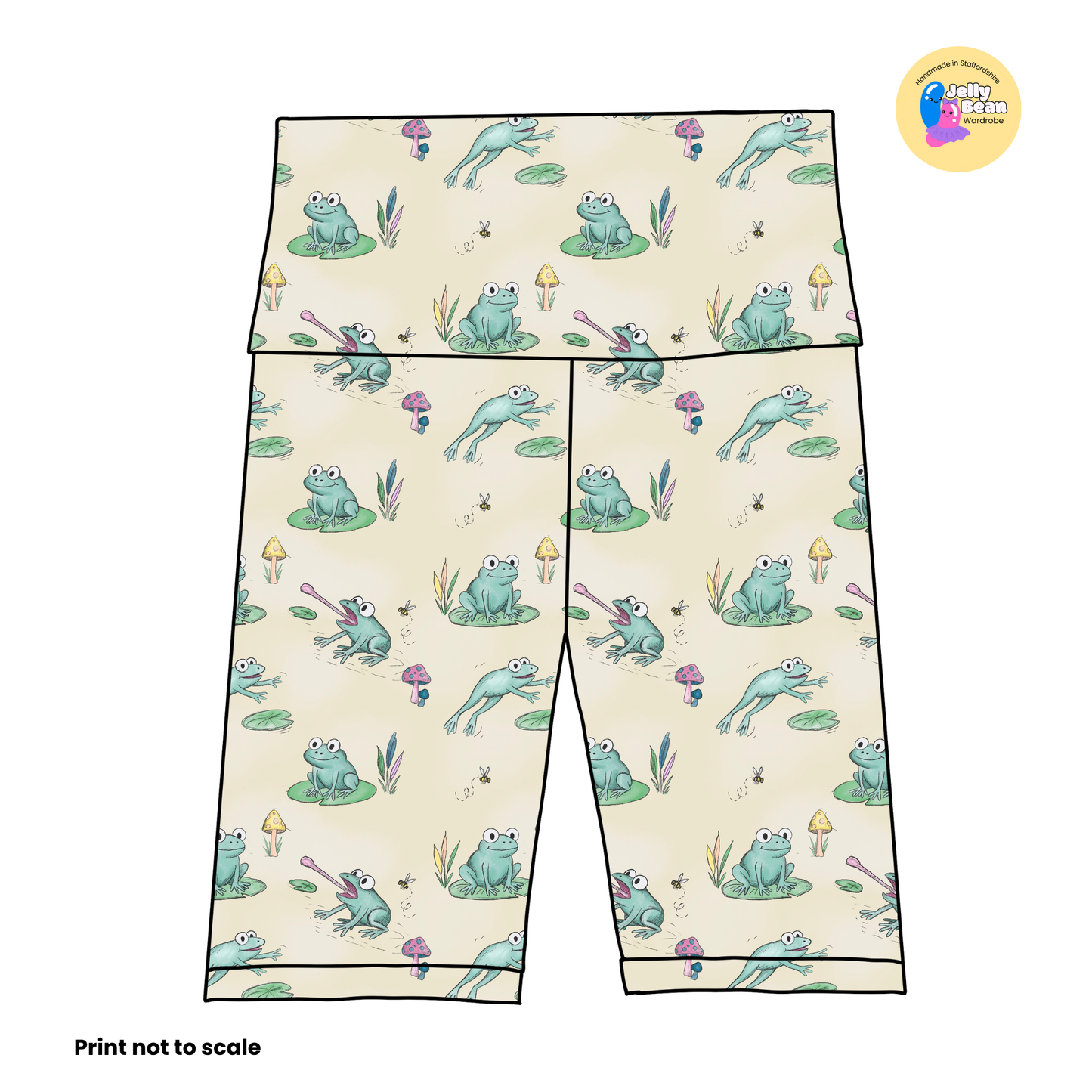 Pond Life Frog Print Fabric – Handmade Baby & Children’s Clothing (Dresses, Rompers, T-Shirts UK)