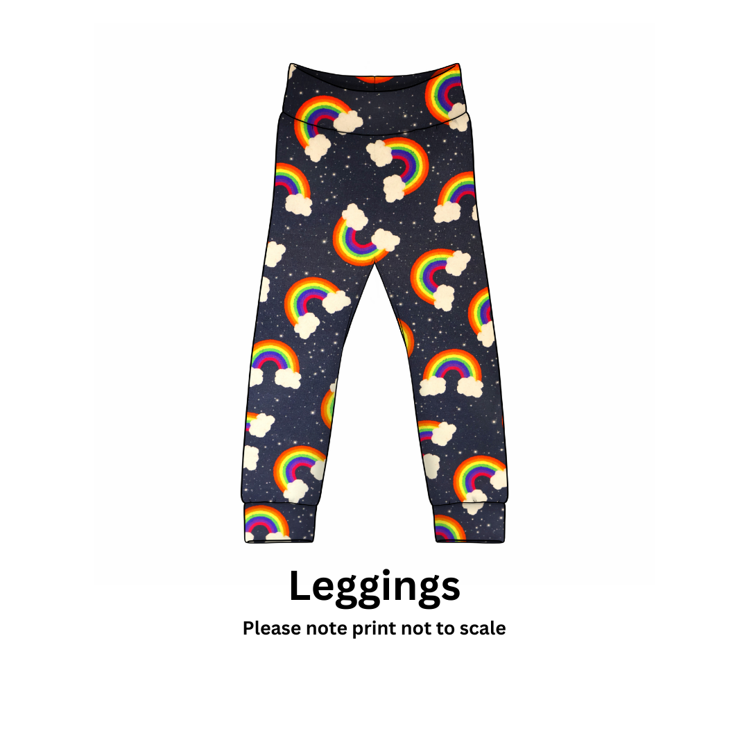 Rainbows - Jersey perfect for kids clothing - dresses, rompers, leggings, T-shirts, Flares