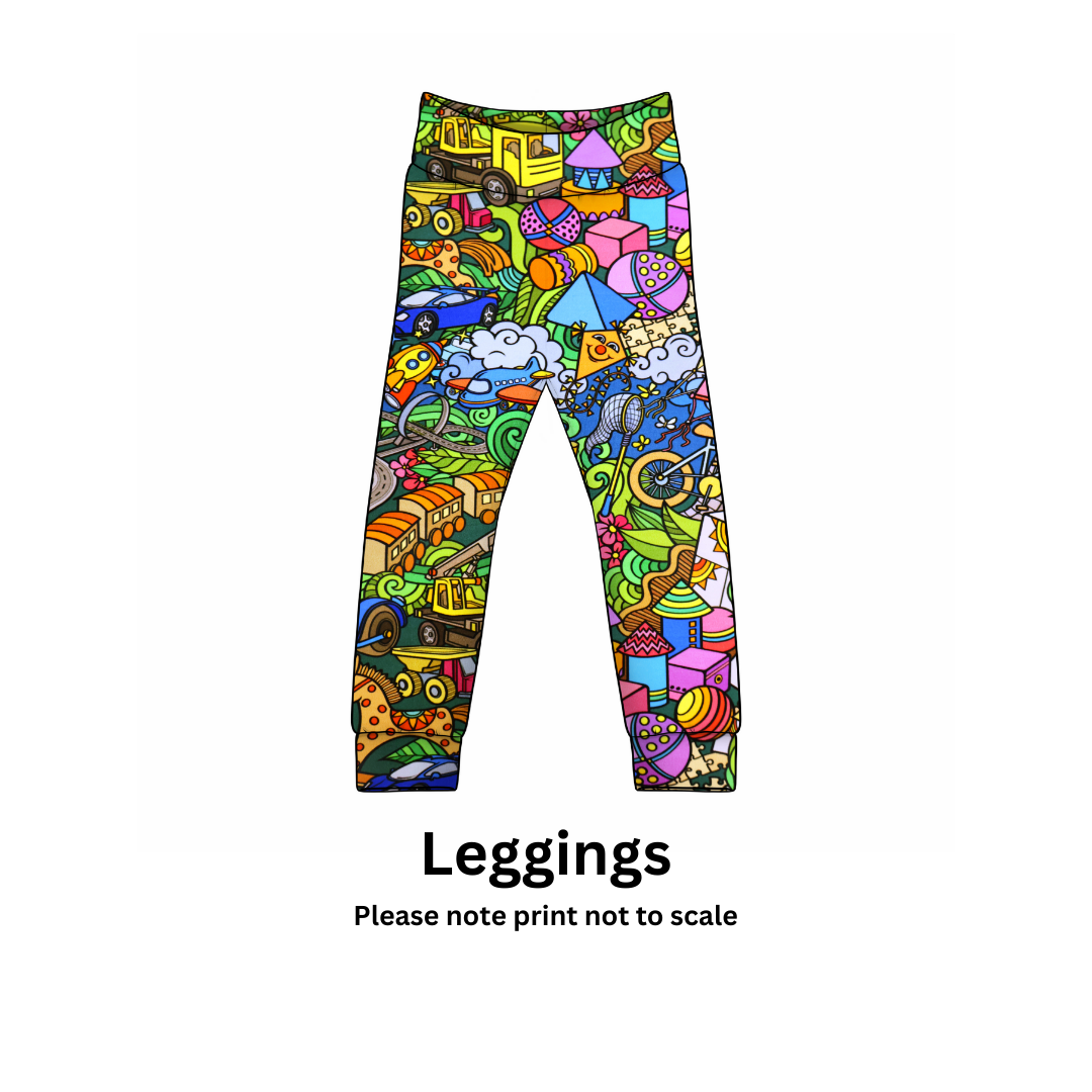 Toy Town - Jersey perfect for kids clothing - dresses, rompers, leggings, T-shirts, Flares