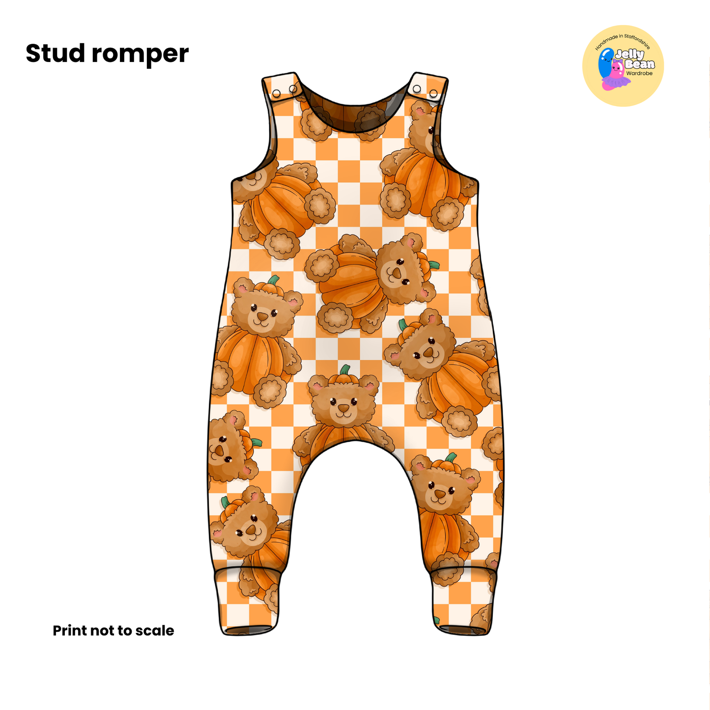 Pumpkin Patch Bear | Handmade Kids Clothing | Made To Order in Staffordshire |