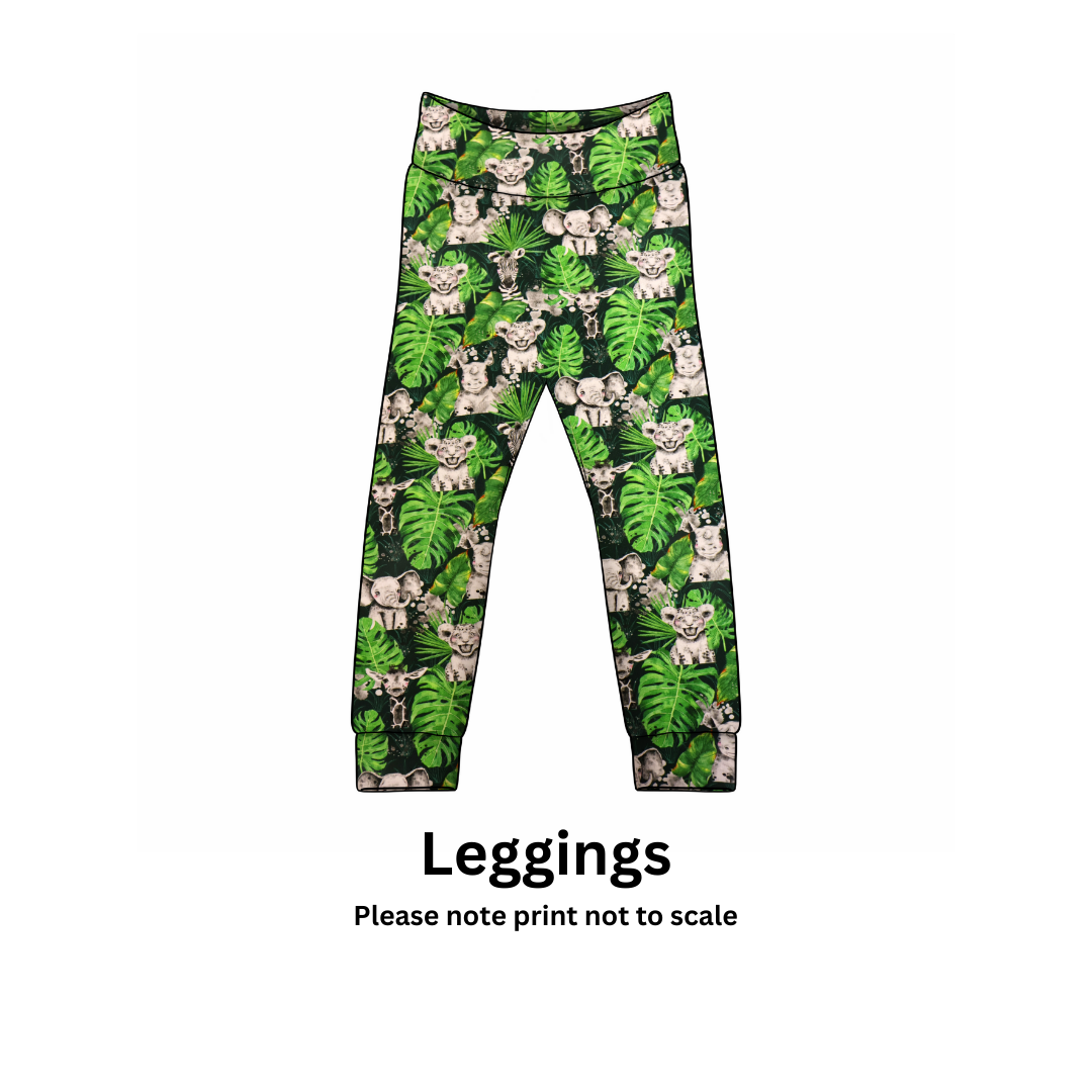 Wild animals  - Jersey perfect for kids clothing - dresses, rompers, leggings, T-shirts, Flares