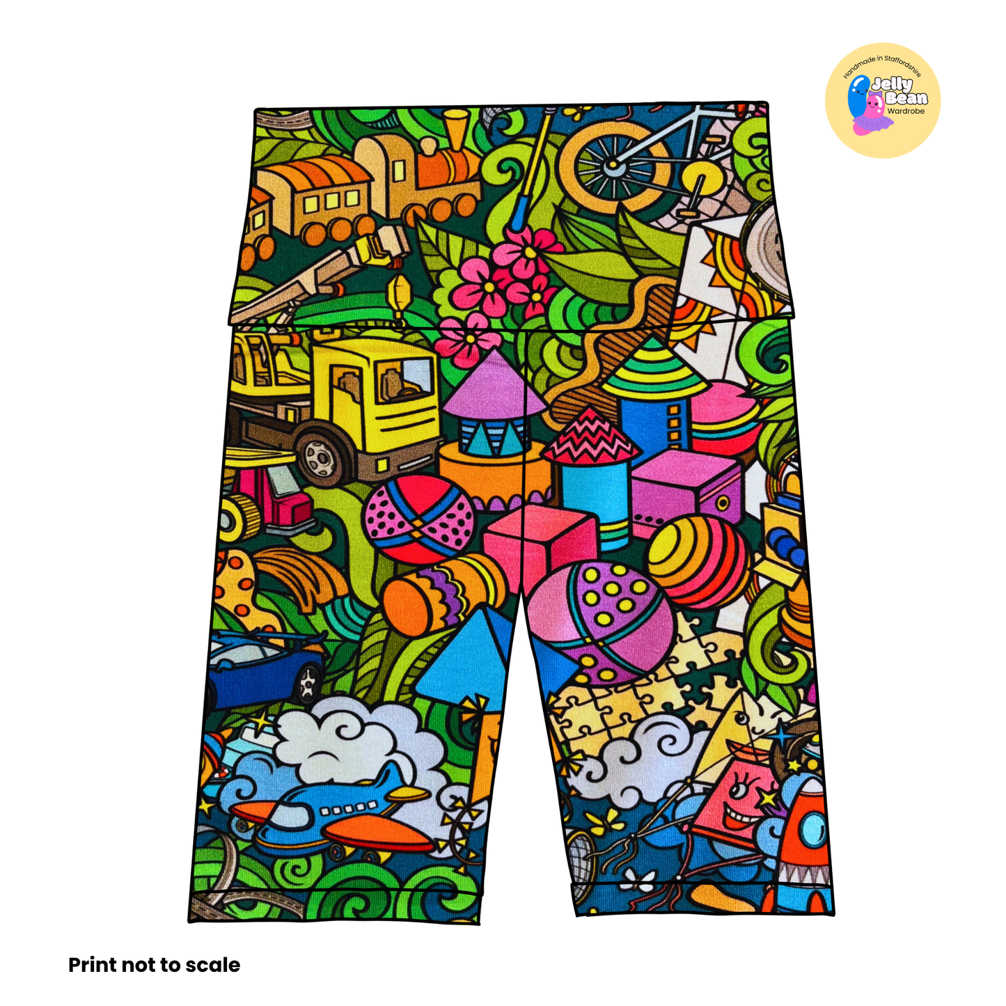 Toy Town - Jersey perfect for kids clothing - dresses, rompers, leggings, T-shirts, Flares