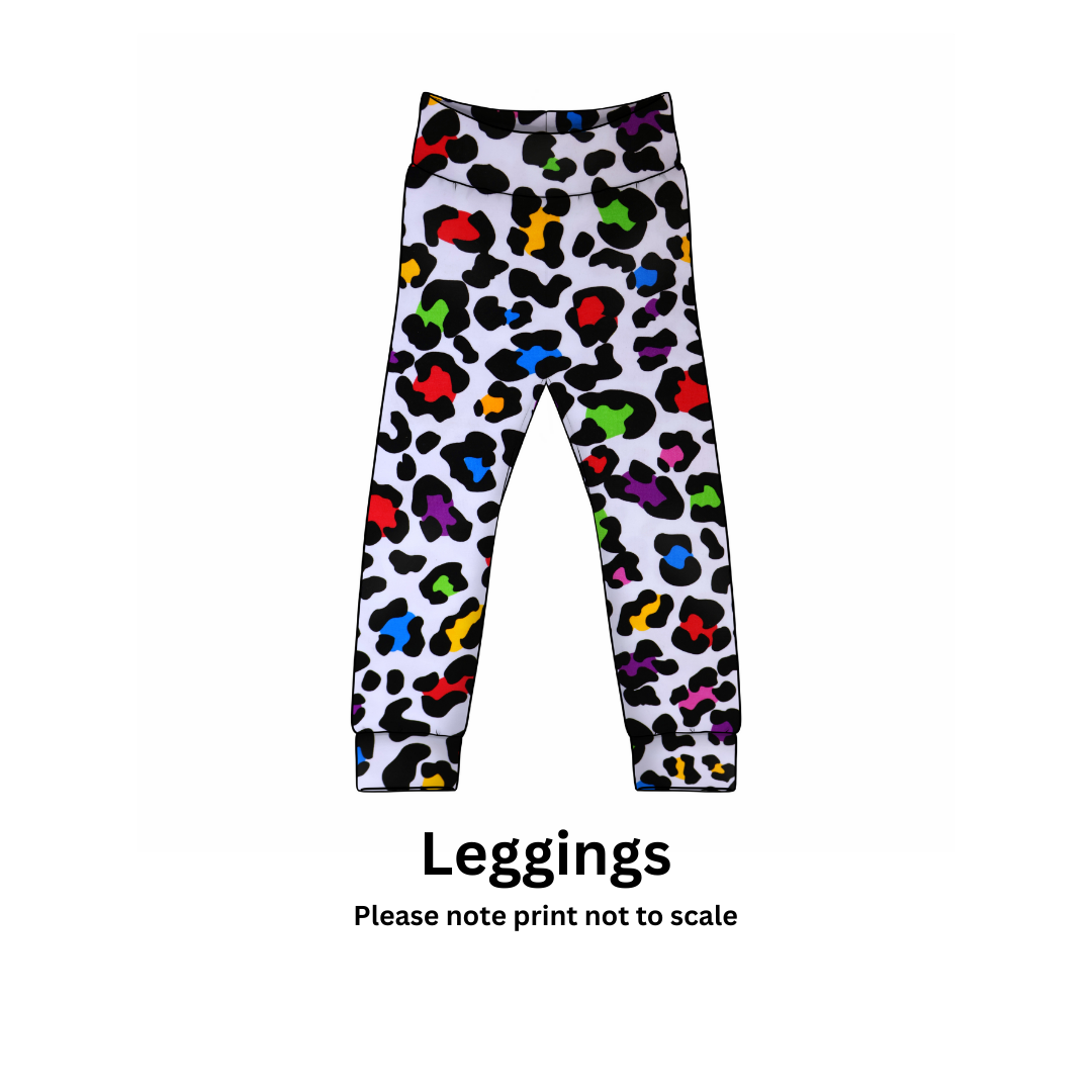 Leopard print - Jersey perfect for kids clothing - dresses, rompers, leggings, T-shirts, Flares