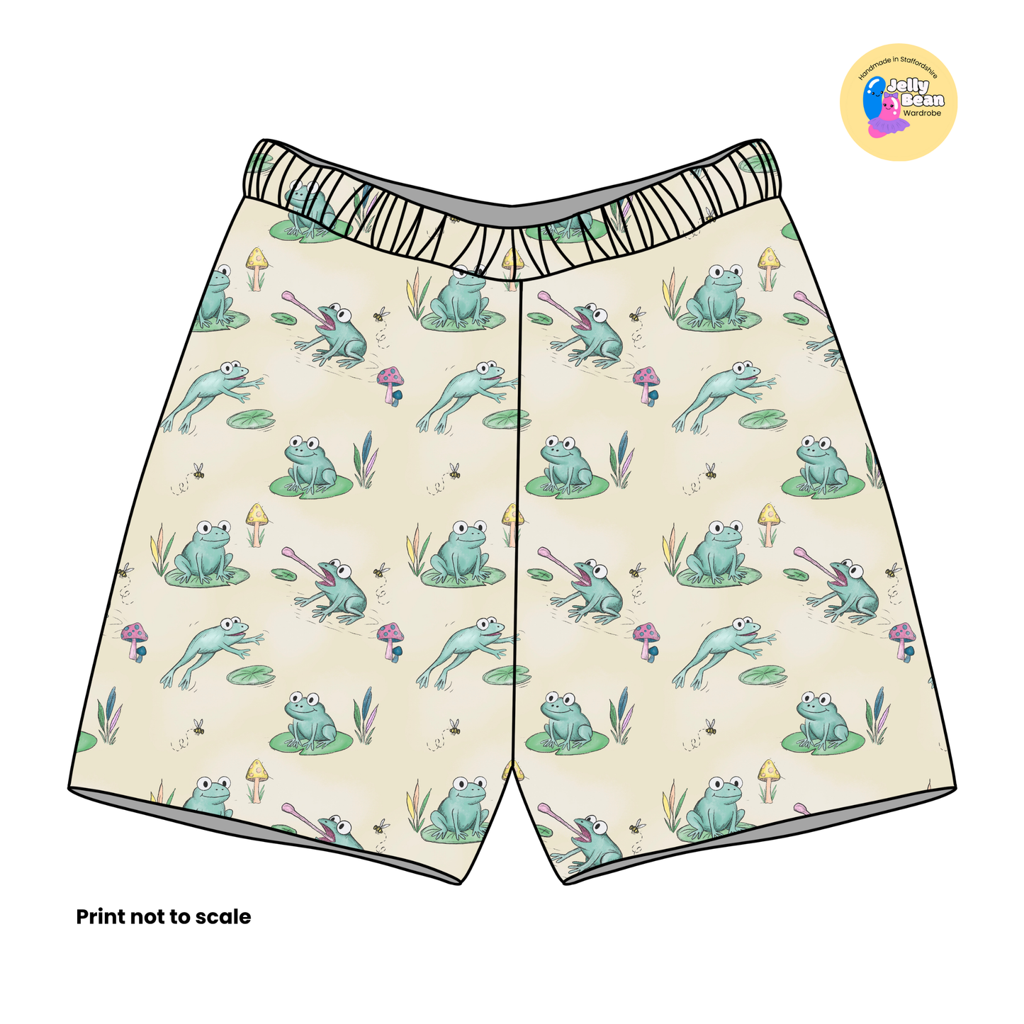 Pond Life Frog Print Fabric – Handmade Baby & Children’s Clothing (Dresses, Rompers, T-Shirts UK)