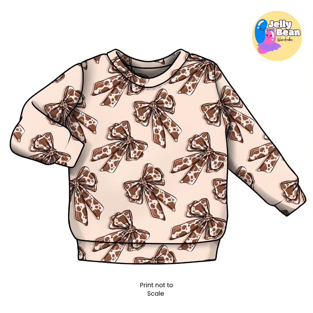 Cow Print Bows | Handmade Children's Clothing | Jelly Bean Wardrobe