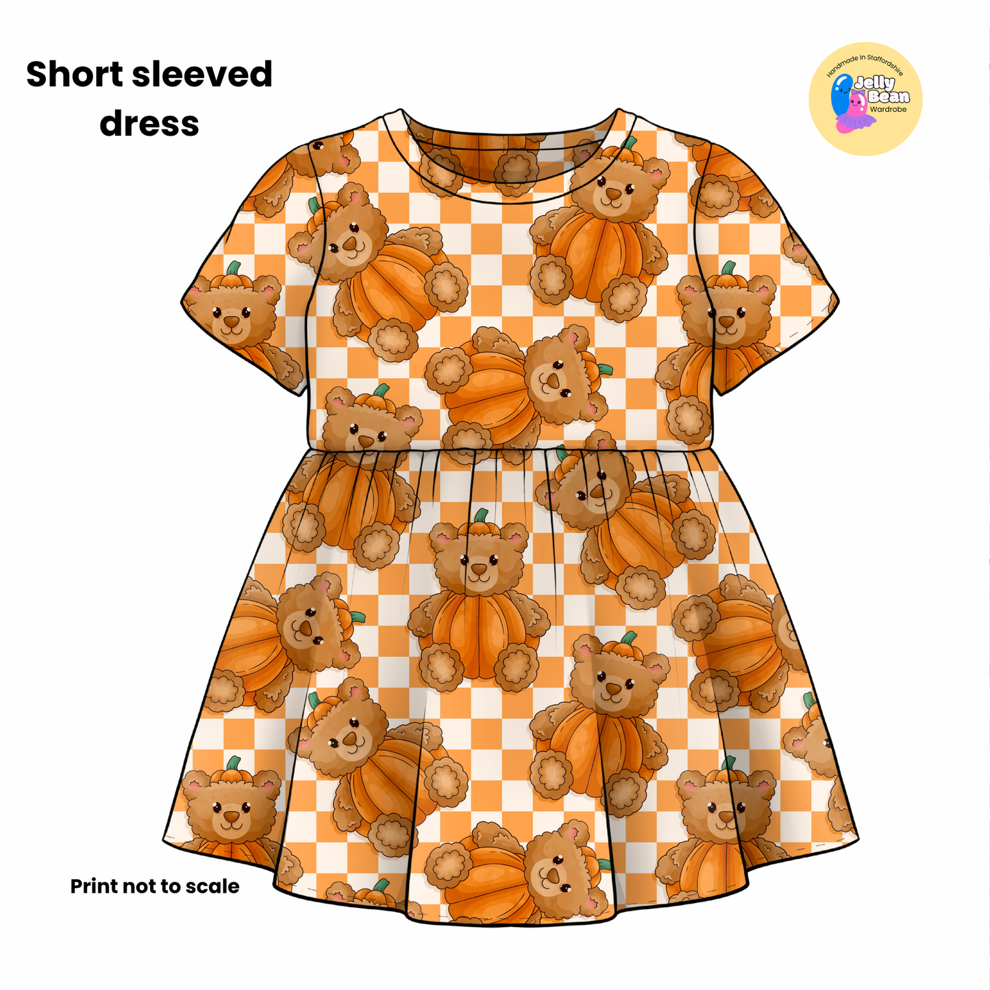 Pumpkin Patch Bear | Handmade Kids Clothing | Made To Order in Staffordshire |