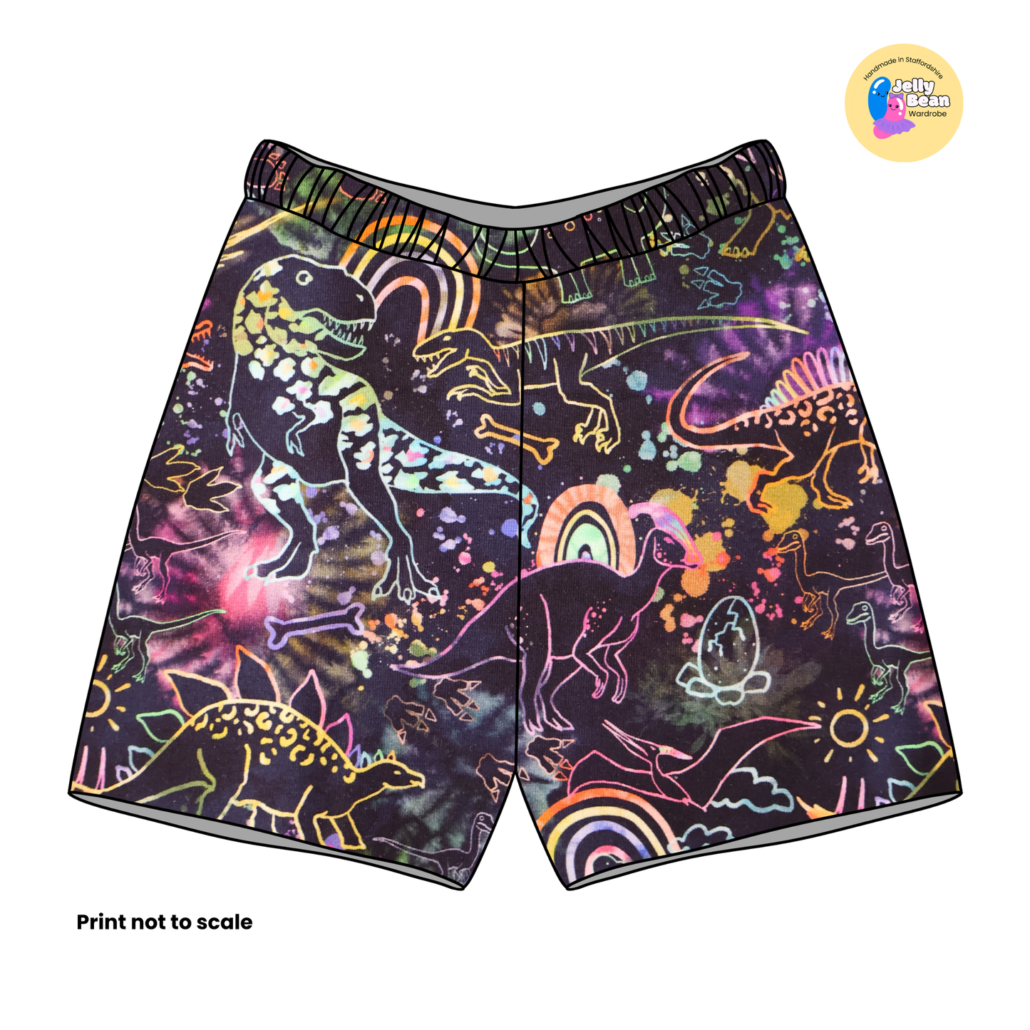 Rainbow dinosaur  - Jersey perfect for kids clothing - children's dresses, rompers, leggings, T-shirts, Flares