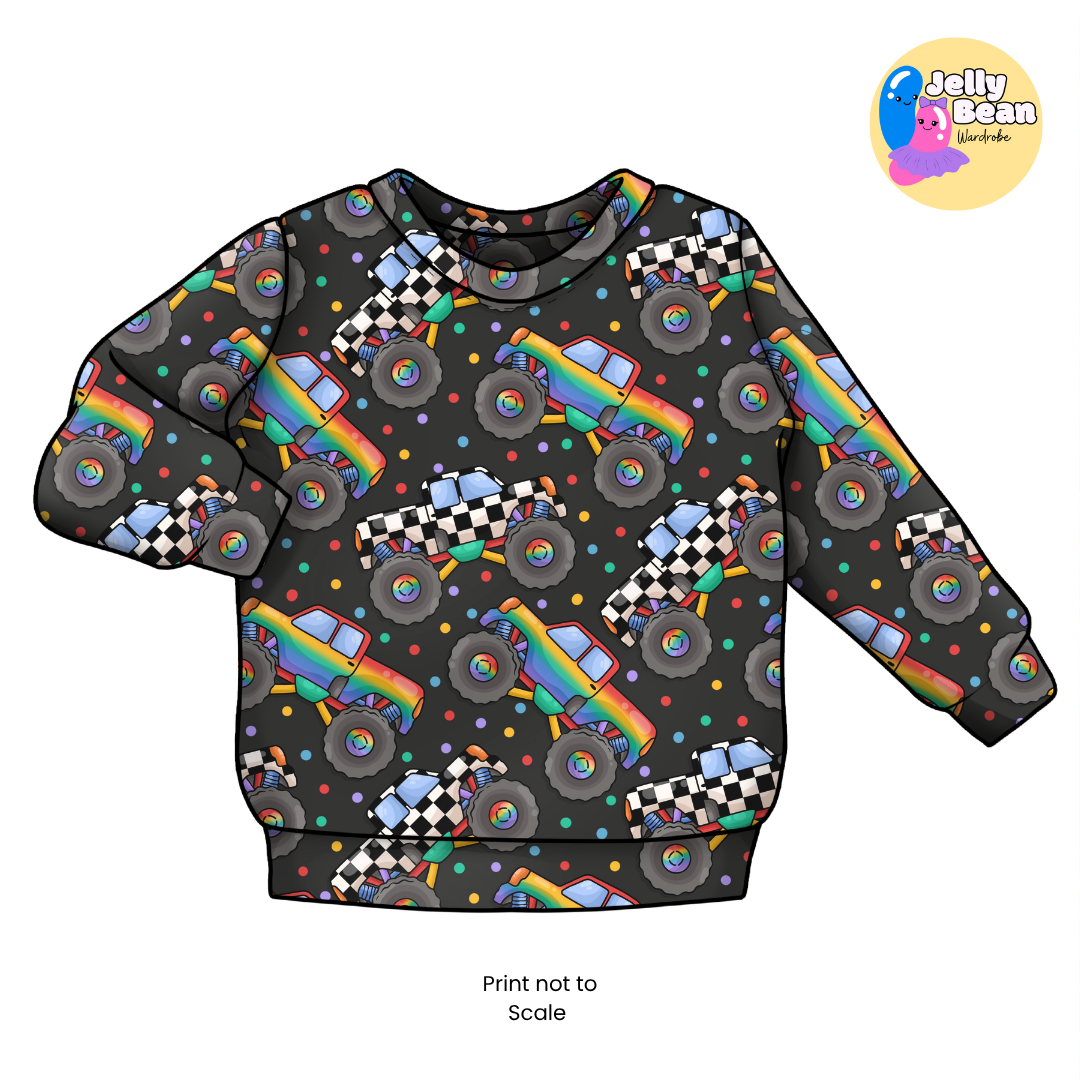 Monster Trucks | Handmade Children's Clothing | Jelly Bean Wardrobe