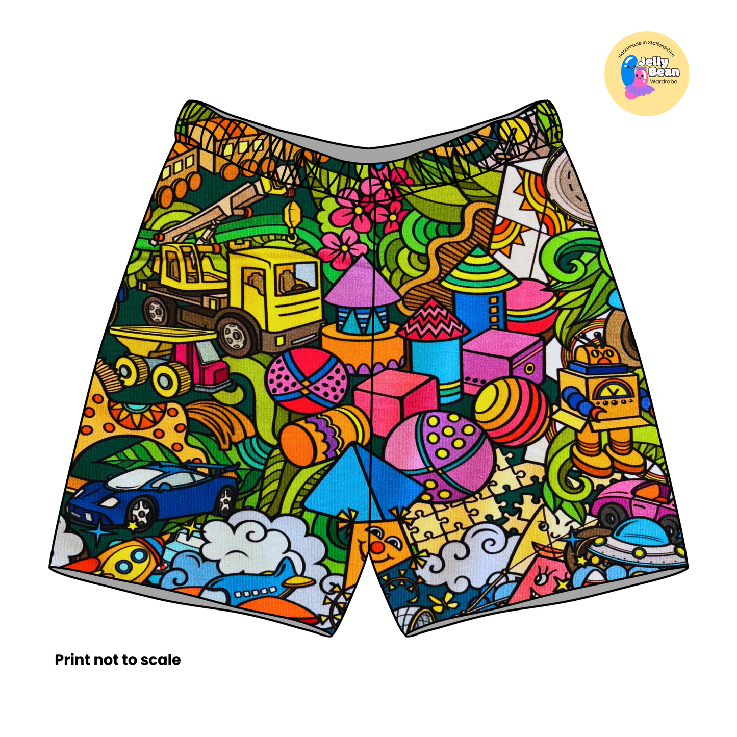 Toy Town - Jersey perfect for kids clothing - dresses, rompers, leggings, T-shirts, Flares