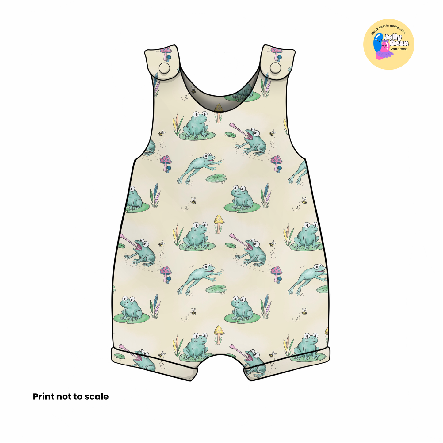 Pond Life Frog Print Fabric – Handmade Baby & Children’s Clothing (Dresses, Rompers, T-Shirts UK)