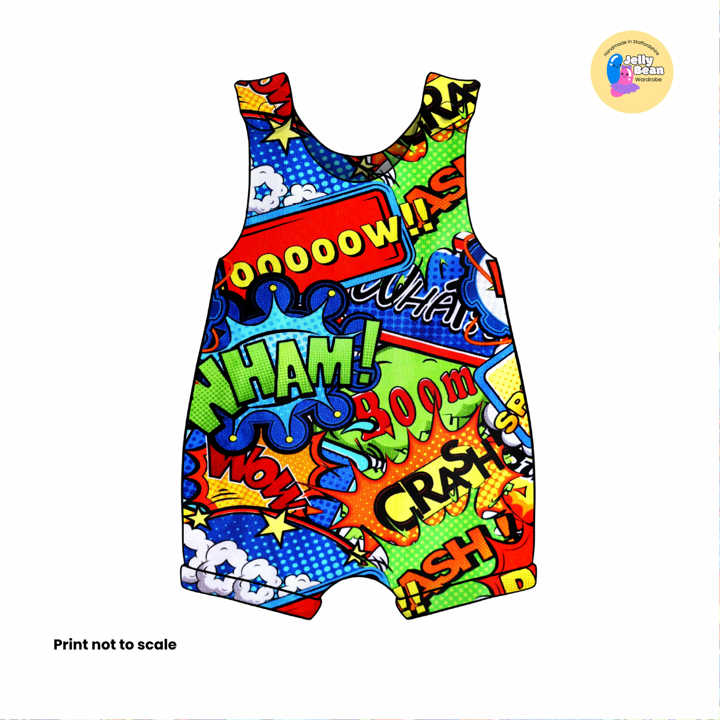 Comic - Jersey perfect for kids clothing - children's dresses, rompers, leggings, T-shirts, Flares