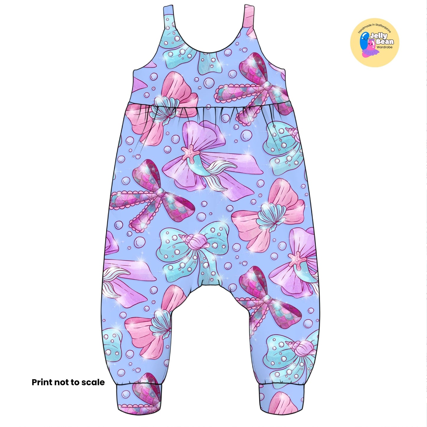 Mermaid Bows Fabric – Handmade Children’s Clothing UK | Made to Order