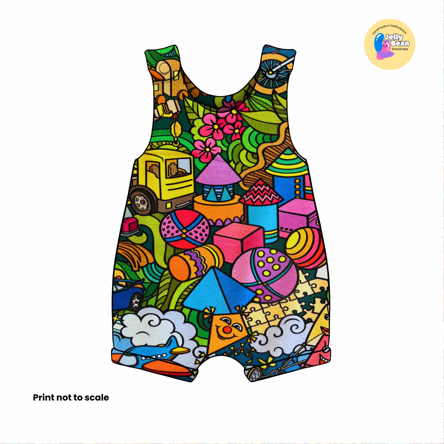 Toy Town - Jersey perfect for kids clothing - dresses, rompers, leggings, T-shirts, Flares
