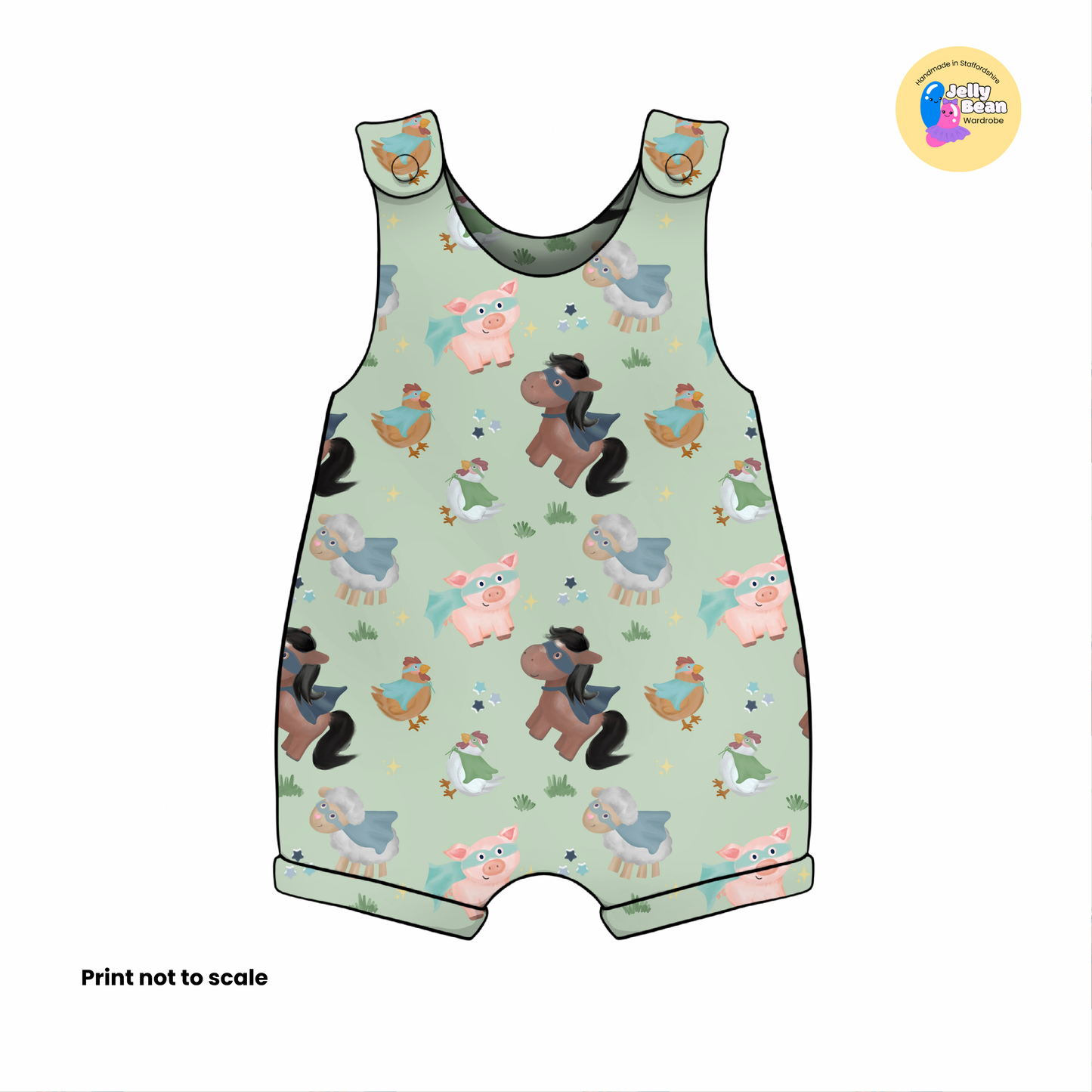 EXCLUSIVE - Farmyard Heroes - Cotton Jersey perfect for kids clothing - T-shirts, Rompers, Dresses any accessories