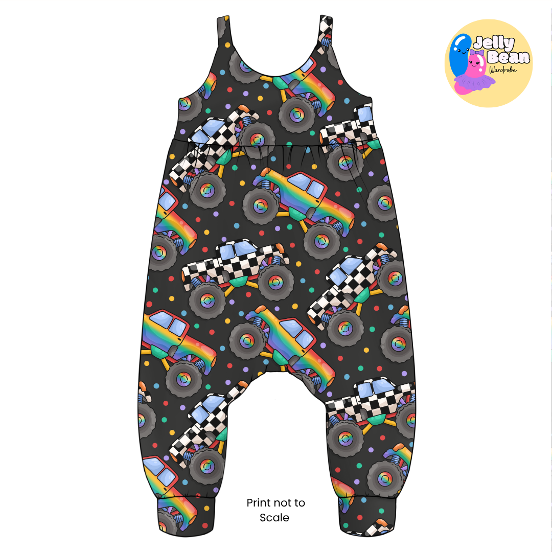 Monster Trucks | Handmade Children's Clothing | Jelly Bean Wardrobe