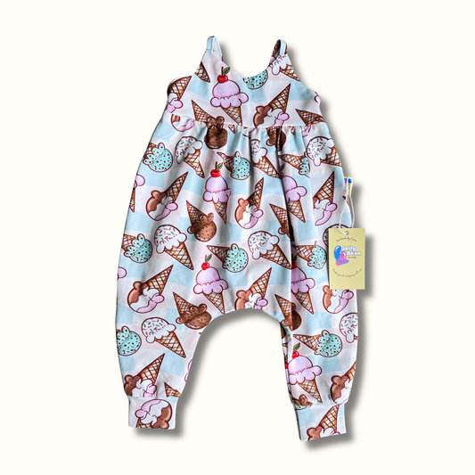 Ice cream baby and toddler romper - Handmade in Staffordshire