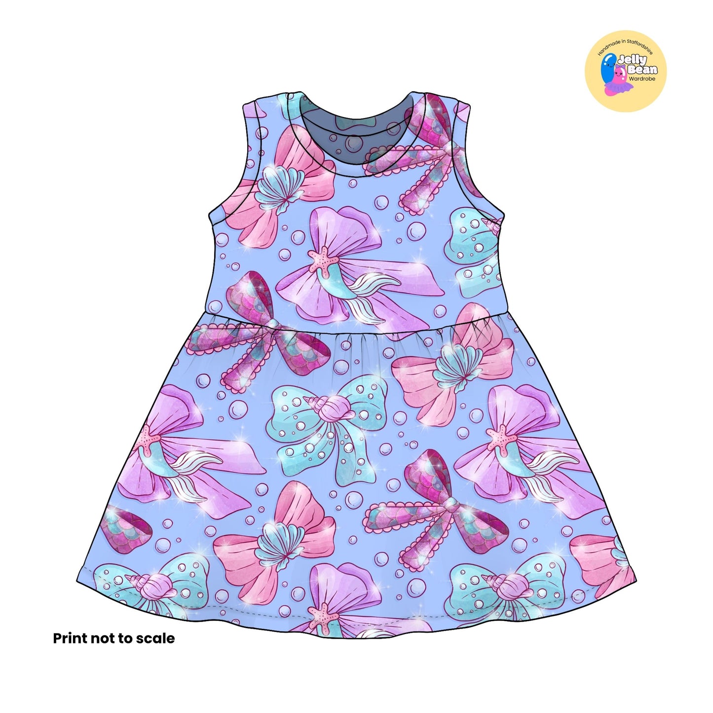 Mermaid Bows Fabric – Handmade Children’s Clothing UK | Made to Order