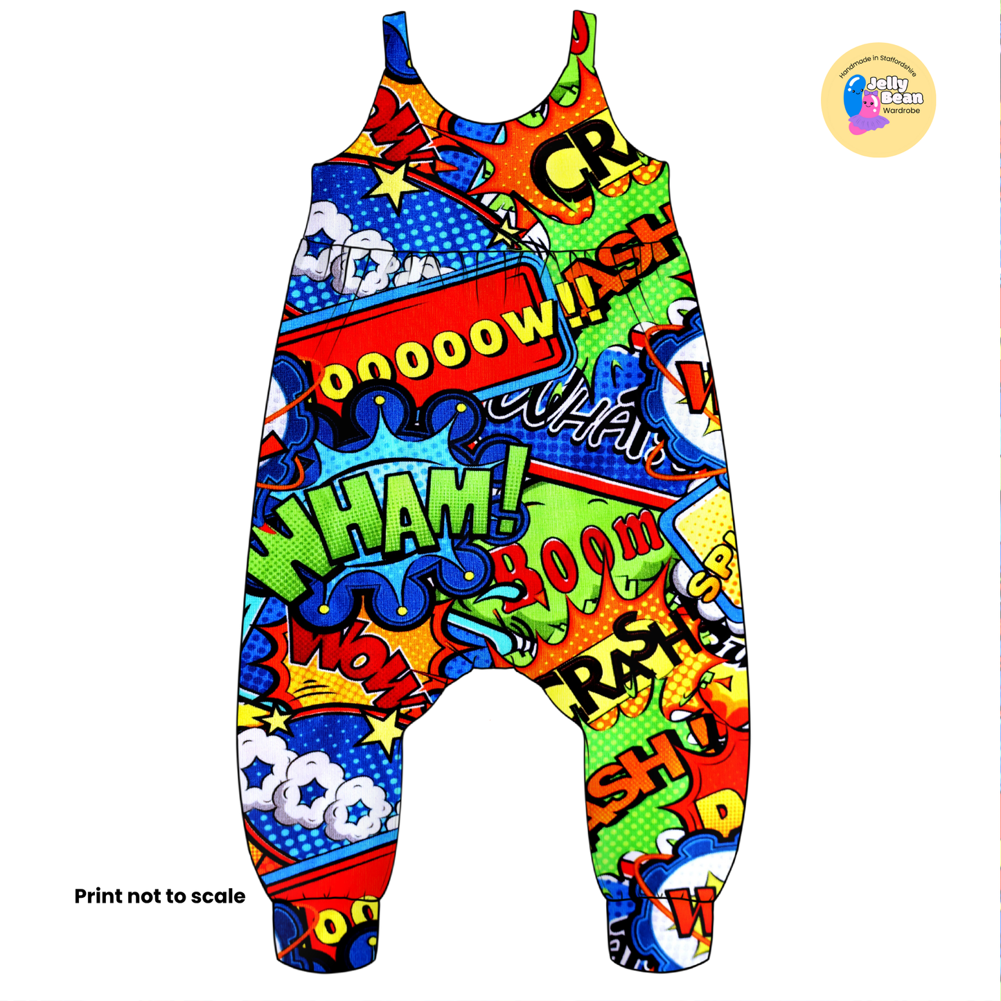 Comic - Jersey perfect for kids clothing - children's dresses, rompers, leggings, T-shirts, Flares