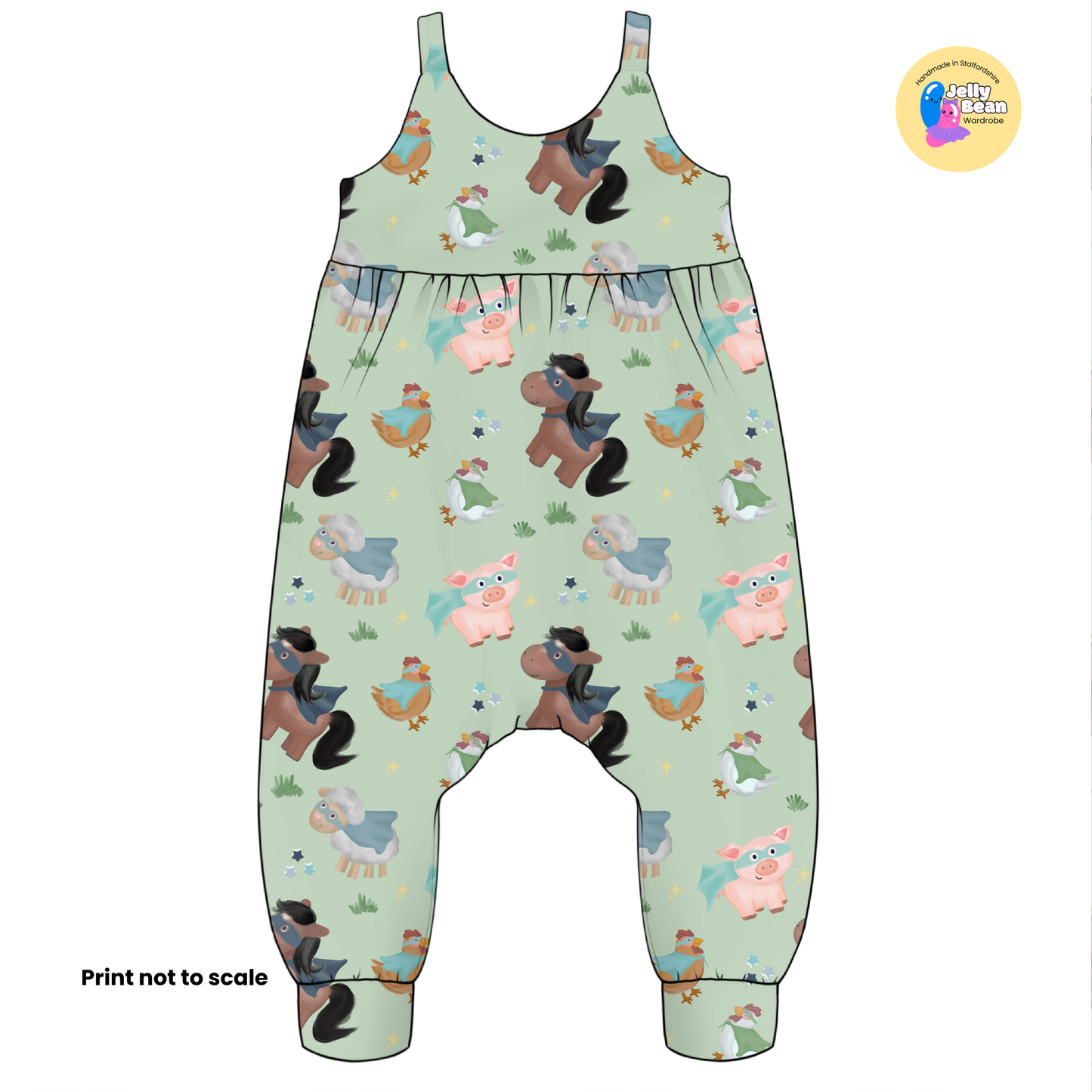 EXCLUSIVE - Farmyard Heroes - Cotton Jersey perfect for kids clothing - T-shirts, Rompers, Dresses any accessories
