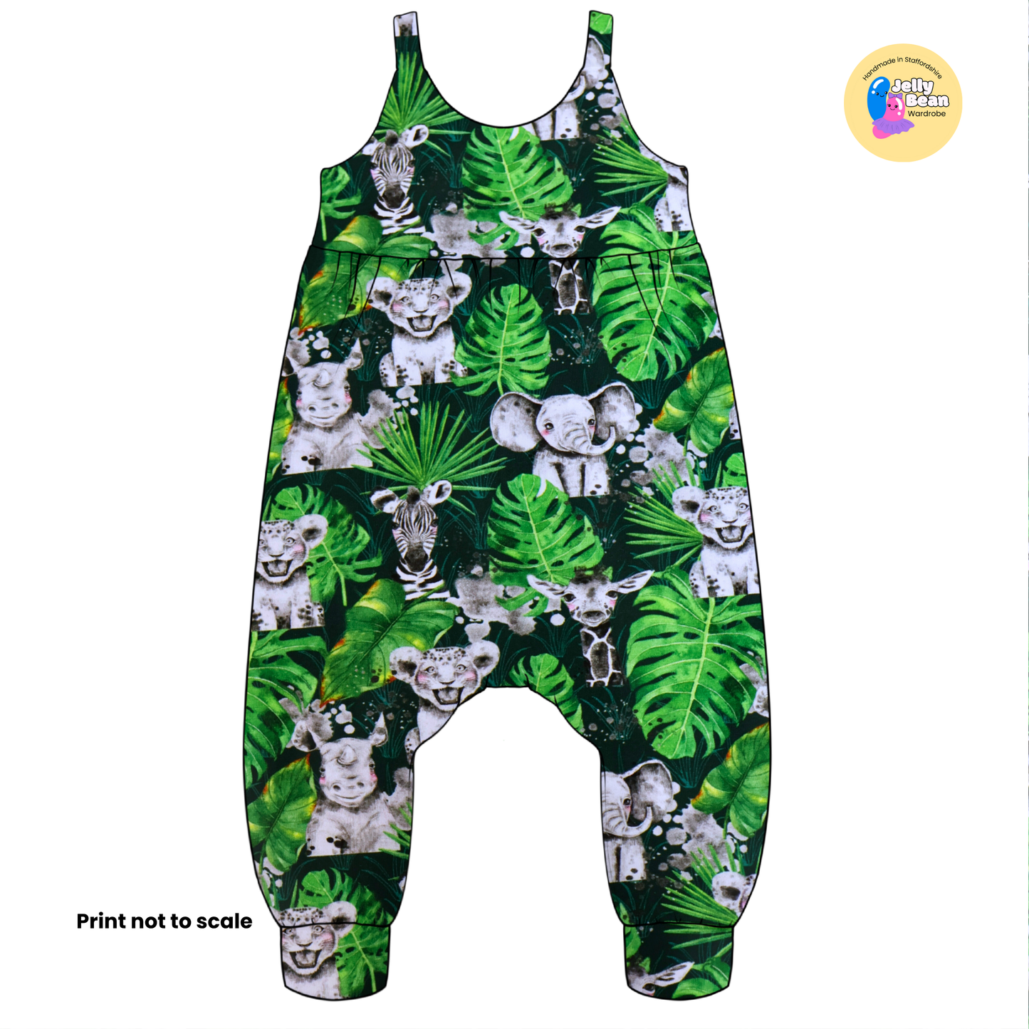 Wild animals  - Jersey perfect for kids clothing - dresses, rompers, leggings, T-shirts, Flares