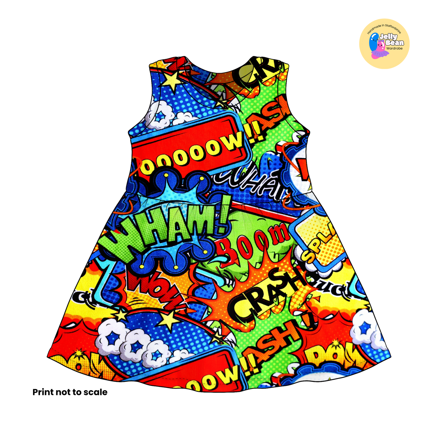 Comic - Jersey perfect for kids clothing - children's dresses, rompers, leggings, T-shirts, Flares