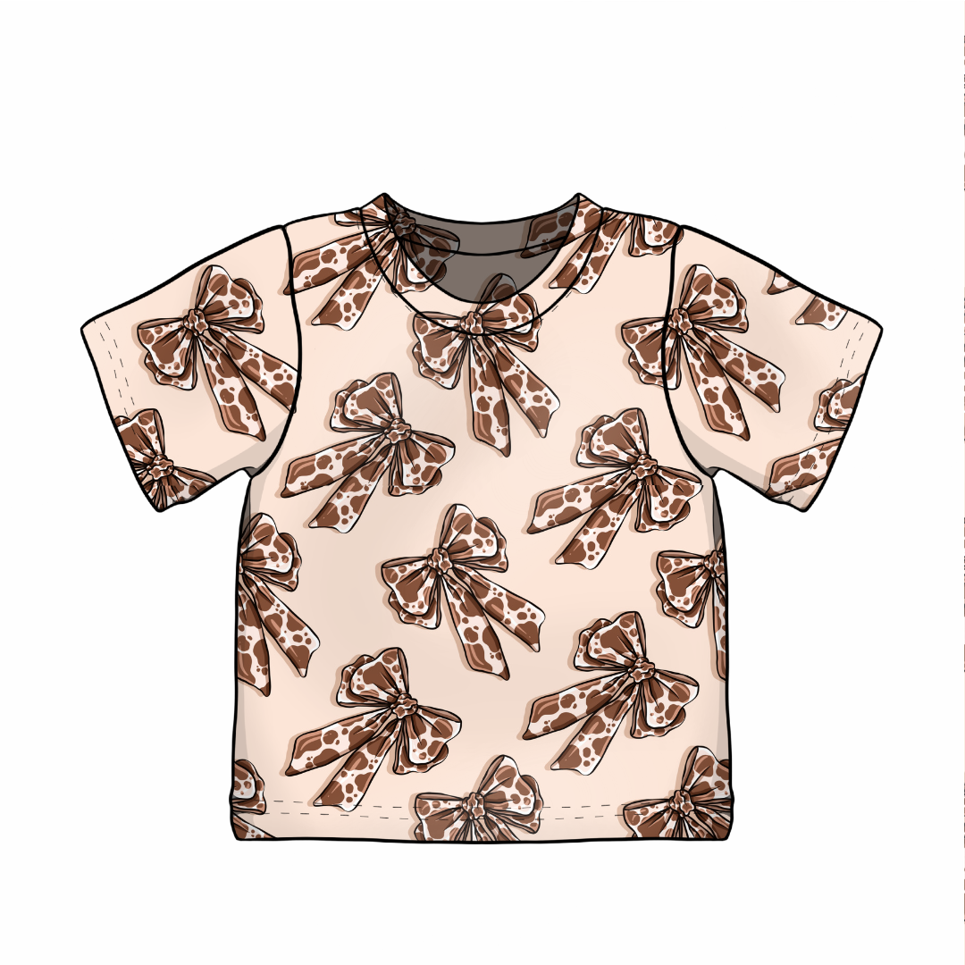 Cow Print Bows | Handmade Children's Clothing | Jelly Bean Wardrobe