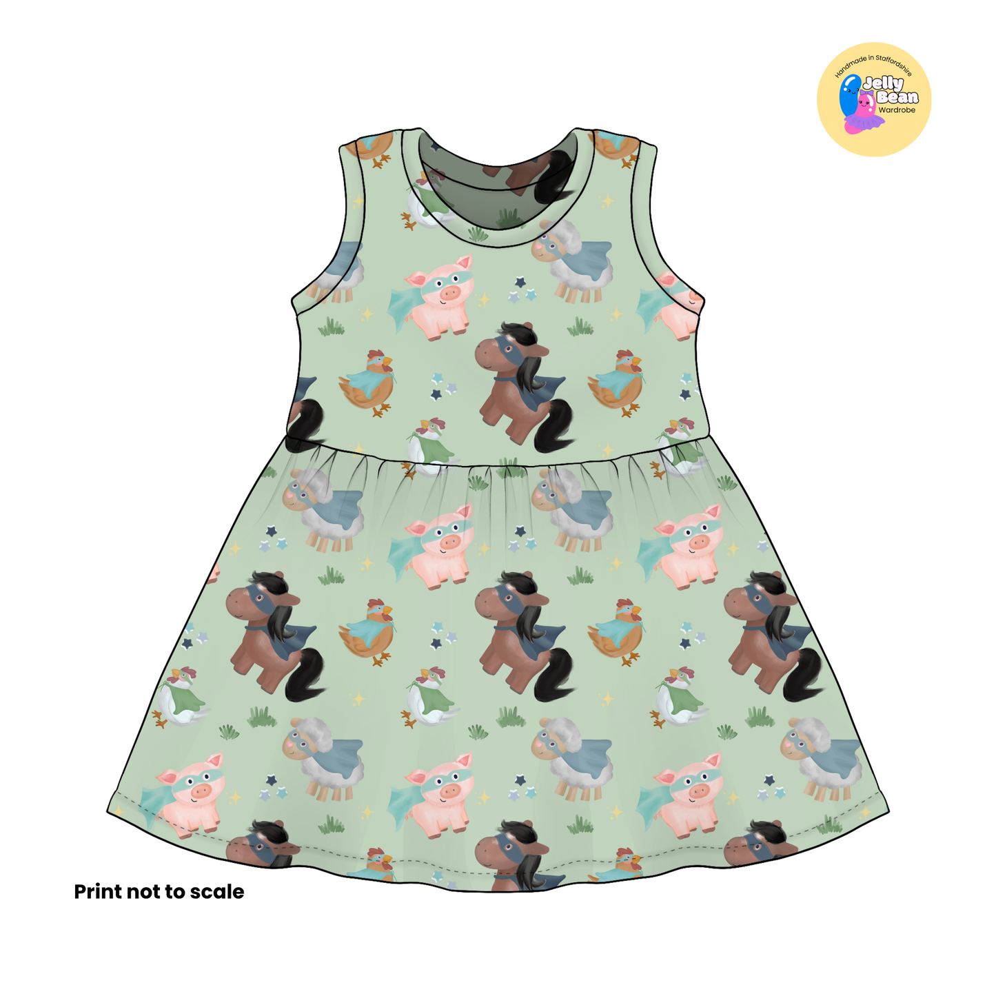 EXCLUSIVE - Farmyard Heroes - Cotton Jersey perfect for kids clothing - T-shirts, Rompers, Dresses any accessories