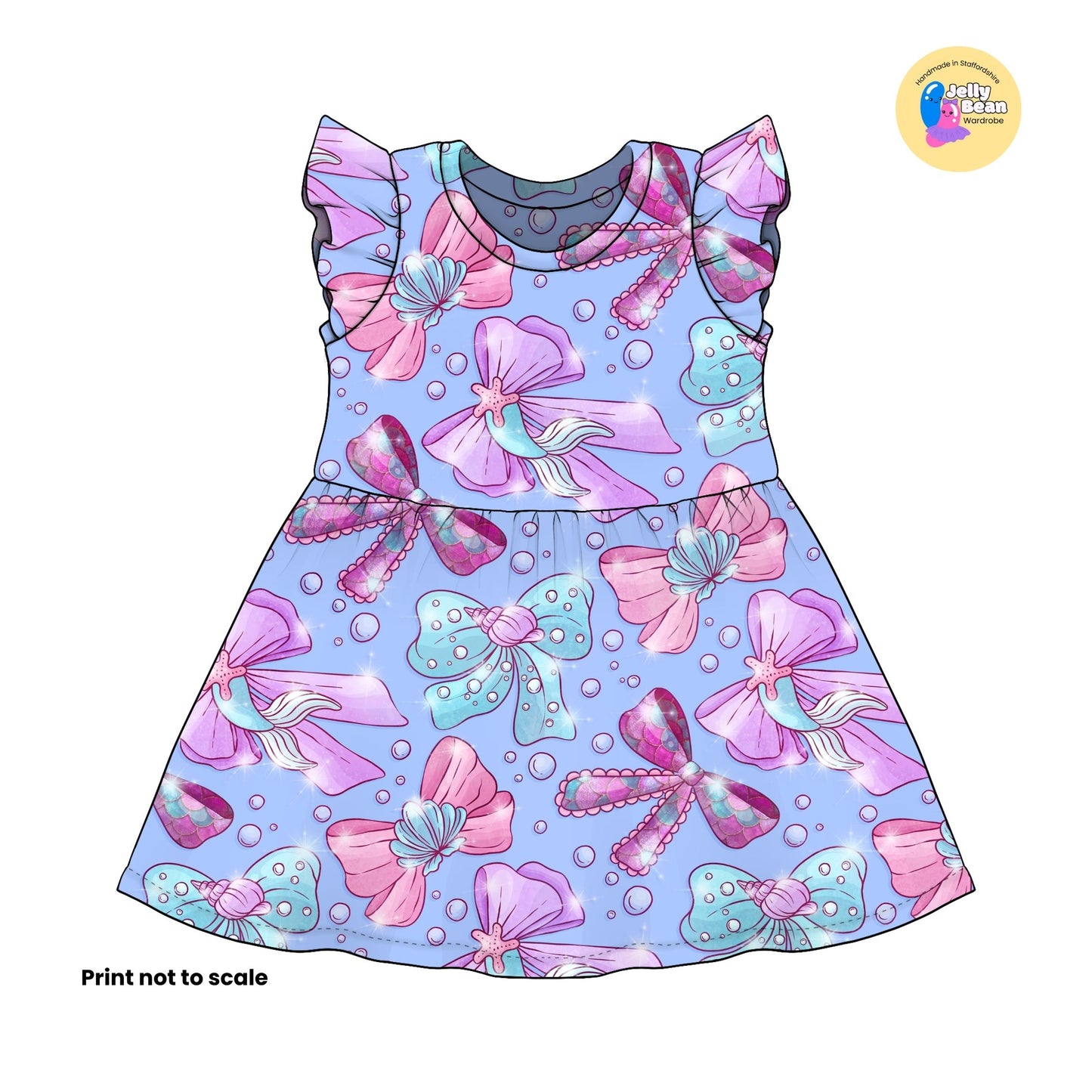 Mermaid Bows Fabric – Handmade Children’s Clothing UK | Made to Order
