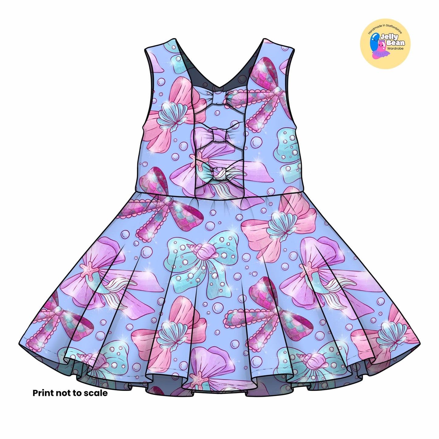 Mermaid Bows Fabric – Handmade Children’s Clothing UK | Made to Order