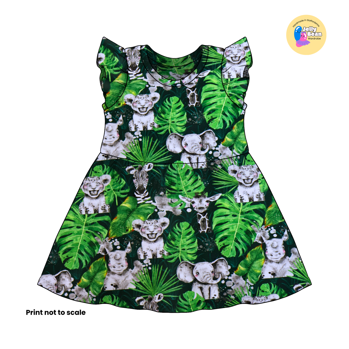 Wild animals  - Jersey perfect for kids clothing - dresses, rompers, leggings, T-shirts, Flares