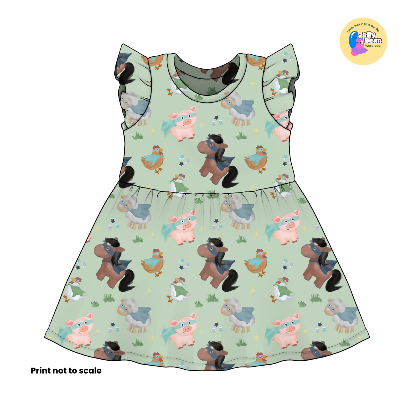 EXCLUSIVE - Farmyard Heroes - Cotton Jersey perfect for kids clothing - T-shirts, Rompers, Dresses any accessories