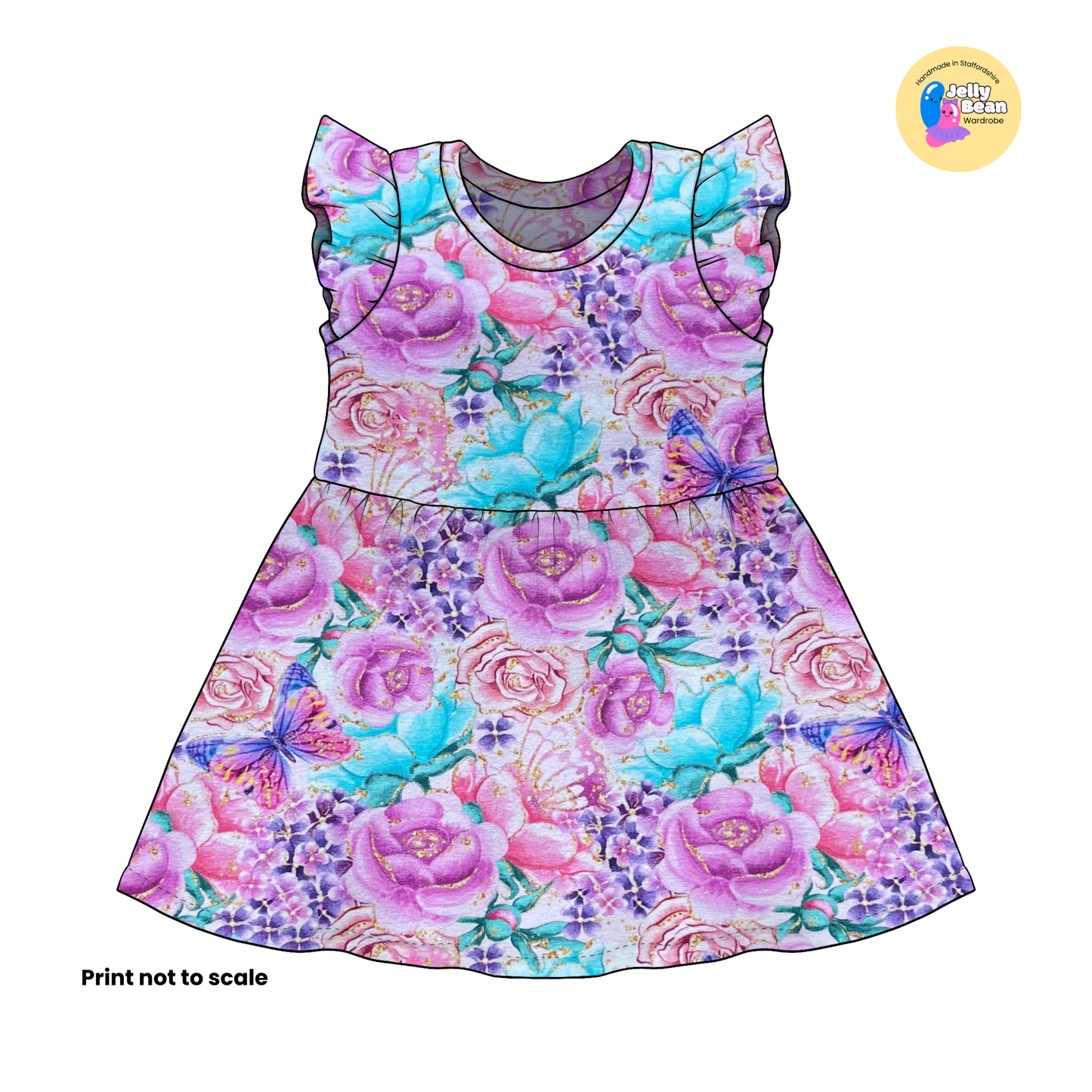 Fairy Dance - Jersey perfect for kids clothing - children's dresses, rompers, leggings, T-shirts, Flares