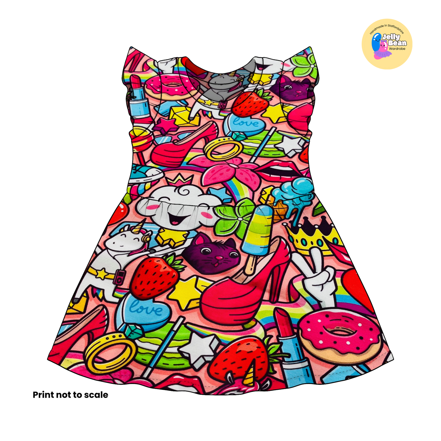 Candy Pop Dream  - Jersey perfect for kids clothing - children's dresses, rompers, leggings, T-shirts, Flares