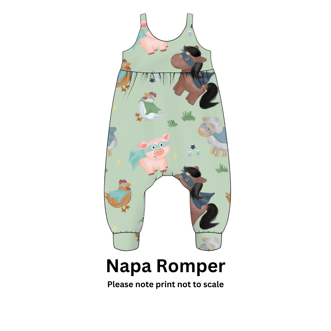 EXCLUSIVE - Farmyard Heroes - Cotton Jersey perfect for kids clothing - T-shirts, Rompers, Dresses any accessories