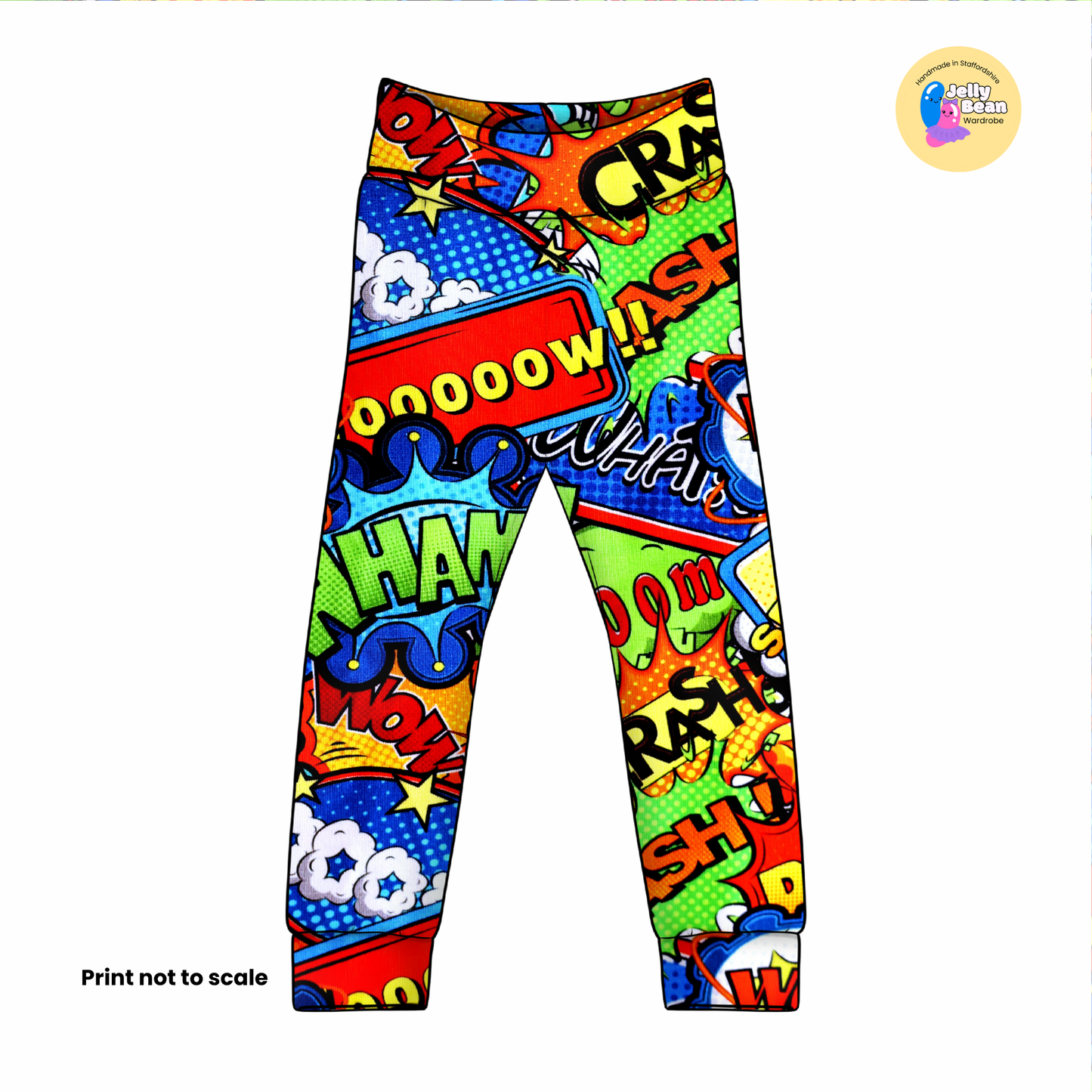 Comic - Jersey perfect for kids clothing - children's dresses, rompers, leggings, T-shirts, Flares