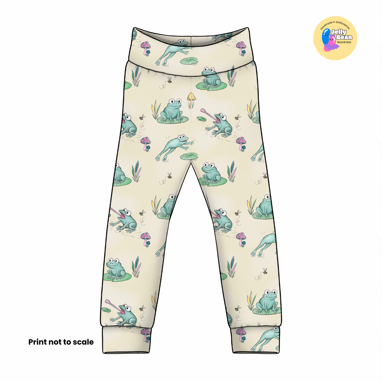 Pond Life Frog Print Fabric – Handmade Baby & Children’s Clothing (Dresses, Rompers, T-Shirts UK)