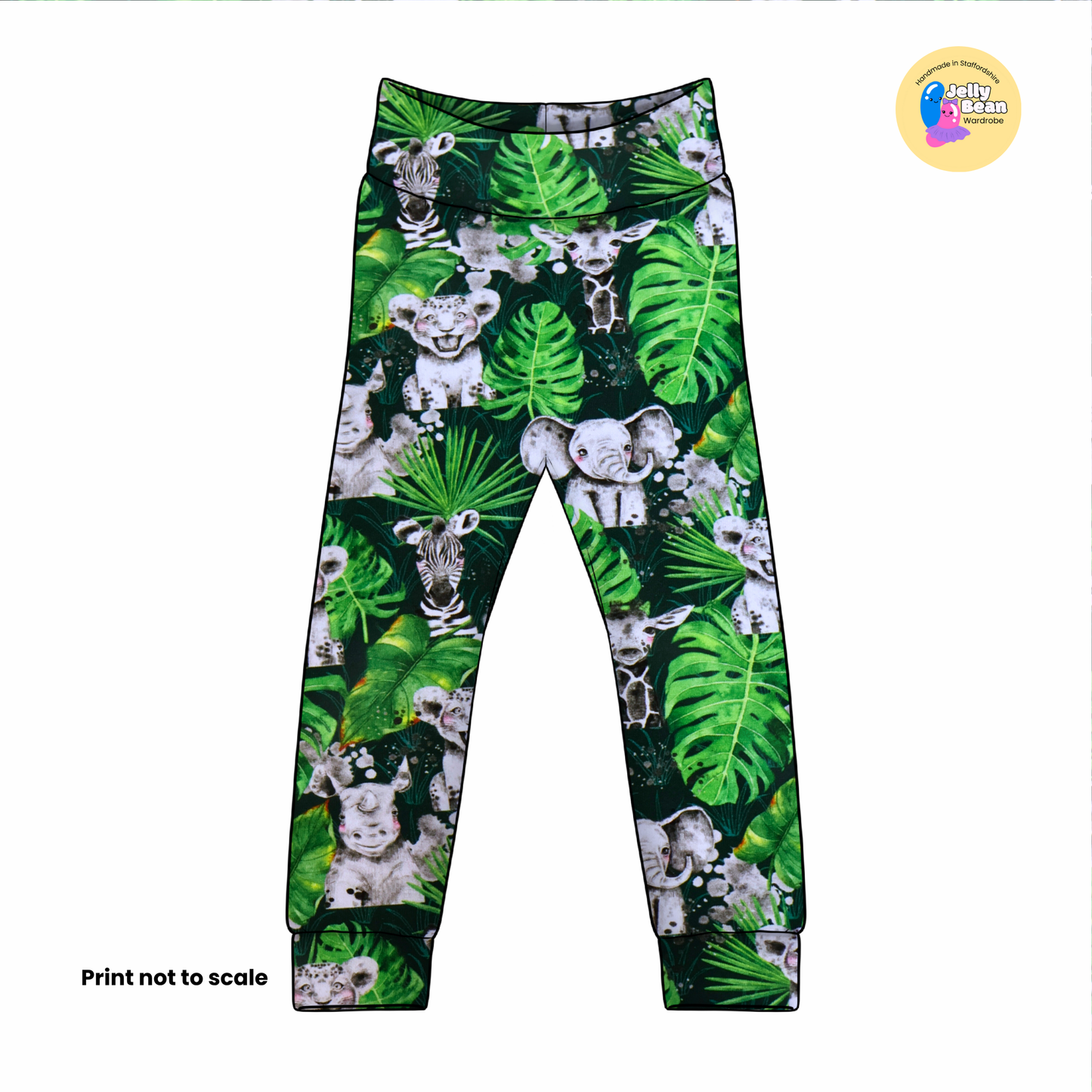 Wild animals  - Jersey perfect for kids clothing - dresses, rompers, leggings, T-shirts, Flares